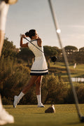 The Heritage Club Dress – White & Navy